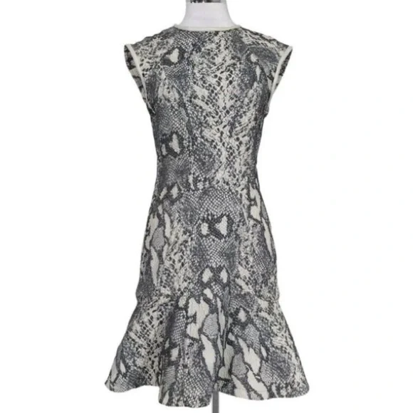 YIGAL AZROUEL CREAM BLACK ANIMAL PRINT MINI DRESS - Picture 15 of 15